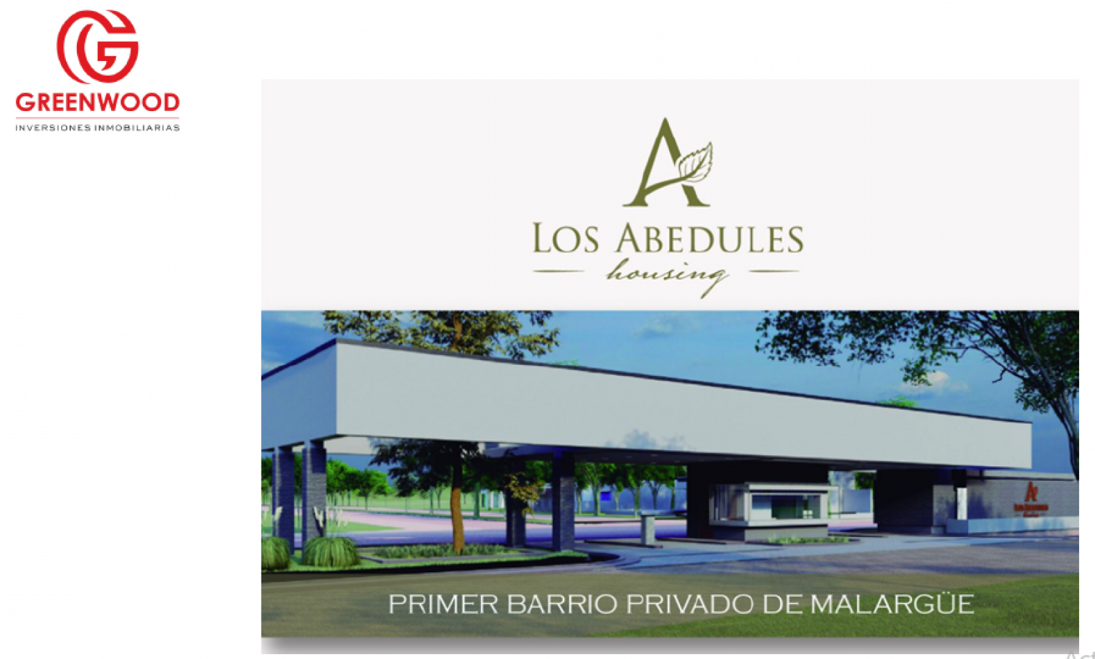 GREENWOOD INVERSIONES INMOBILIARIA PRESENTA EL PRIMER BARRIO PRIVADO DE MALARGUE, SUR DE MENDOZA,  LOS ABEDULES 